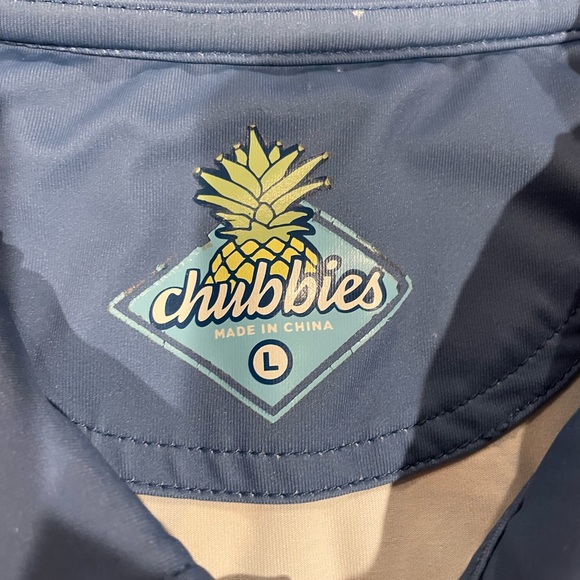 Chubbies Blue Floral Golf Polo Size Large fits to XL see measurements - Picture 2 of 6